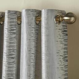 Rackhams Reflect Jacquard Fully Lined Ready Made Ring Top Curtains - Silver - 117cm width x 183cm drop - thumbnail 6