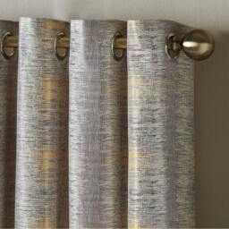Rackhams Reflect Jacquard Fully Lined Ready Made Ring Top Curtains - Silver - 117cm width x 183cm drop - thumbnail 3