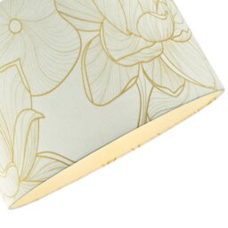 Rackhams Designer Cream Linen Fabric 12 Inch Lampshade with Large Shiny Gold Foil Flowers - thumbnail 3