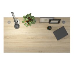 Rackhams Prima Desk 150 cm in Oak with Height adjustable legs with electric control in Silver grey steel - Oak & Steel - 80.1 - 75.2 - thumbnail 2