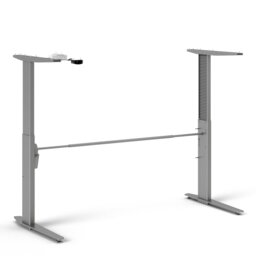 Rackhams Prima Desk 150 cm in Oak with Height adjustable legs with electric control in Silver grey steel - Oak & Steel - 80.1 - 75.2 - thumbnail 5