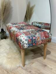Rackhams Premium Printed Pattern Fabric Footstool Ottoman – Multi-Functional Pouffe Footrest & Table - 30 x 30 Inches (76 x 76cm) - thumbnail 6