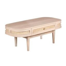 Rackhams Carlester Cane And Wood 1 Drawer Coffee Table - thumbnail 3
