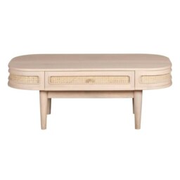 Rackhams Carlester Cane And Wood 1 Drawer Coffee Table - thumbnail 1