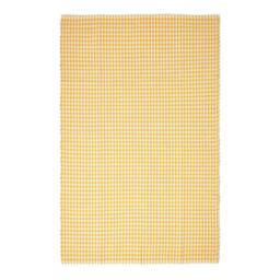 Rackhams Cotton Hand Woven Gingham Check Rug - Blue - 110 x 170 cm - thumbnail 3