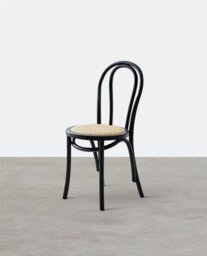 Rackhams Sonnet Dining Chair, Solid Wood - Black - Style B (With Rattan Seat) - Style B (With Rattan Seat) - thumbnail 2