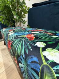 Rackhams Blue Jungle Floral Ottoman Bench – Multi-Use Footstool & Coffee Table UK Handmade - 43 x 43 Inches (110 x 110cm) - thumbnail 6