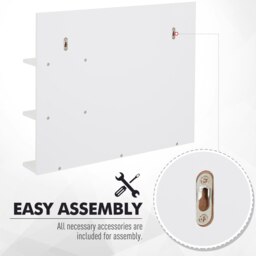 Rackhams Bathroom Mirror Wall Mount Vanity Mirror with 3 Storage Shelves, White - thumbnail 5
