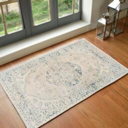 Rackhams Lillian-Washable Grey Blue Traditional Vintage Boho Rug - 160 x 213 cm - thumbnail 6