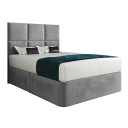 Rackhams Caprio Upholserted Floorstanding Headboard With Divan Bed Frame - Grey - Grey - Small single - thumbnail 5