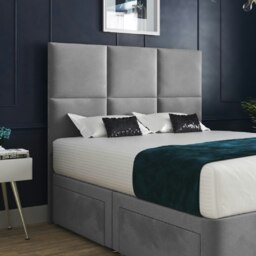 Rackhams Caprio Upholserted Floorstanding Headboard With Divan Bed Frame - Grey - Grey - Small single - thumbnail 2