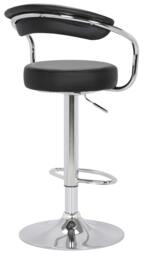 Rackhams Zenith Single Kitchen Bar Stool, Chrome Footrest, Height Adjustable Swivel Gas Lift, Breakfast Stool & Home Barstool, Black - thumbnail 5