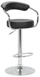 Rackhams Zenith Single Kitchen Bar Stool, Chrome Footrest, Height Adjustable Swivel Gas Lift, Breakfast Stool & Home Barstool, Black - thumbnail 2