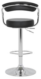 Rackhams Zenith Single Kitchen Bar Stool, Chrome Footrest, Height Adjustable Swivel Gas Lift, Breakfast Stool & Home Barstool, Black - thumbnail 6