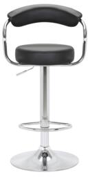 Rackhams Zenith Single Kitchen Bar Stool, Chrome Footrest, Height Adjustable Swivel Gas Lift, Breakfast Stool & Home Barstool, Black - thumbnail 4