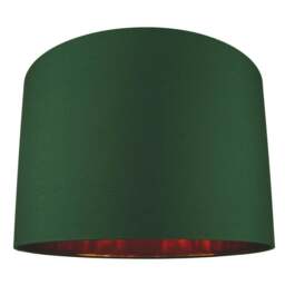 "Rackhams Modern Forest Green Cotton 16"" Floor/Pendant Lamp Shade with Shiny Copper Inner"