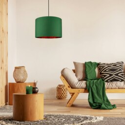 "Rackhams Modern Forest Green Cotton 16"" Floor/Pendant Lamp Shade with Shiny Copper Inner" - thumbnail 5