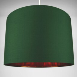 "Rackhams Modern Forest Green Cotton 16"" Floor/Pendant Lamp Shade with Shiny Copper Inner" - thumbnail 6
