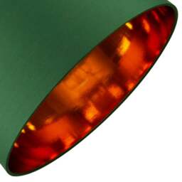 "Rackhams Modern Forest Green Cotton 16"" Floor/Pendant Lamp Shade with Shiny Copper Inner" - thumbnail 4