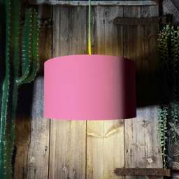 "Rackhams Dirty Pink Cotton Lampshade With Gold Lining - 35cm Diameter x 20cm Height / (14"" x 8"")" - thumbnail 3