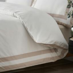 Rackhams So Soft Mono Panel Duvet Cover Set Natural - Super King - Natural - thumbnail 4