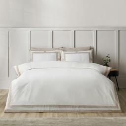 Rackhams So Soft Mono Panel Duvet Cover Set Natural - Super King - Natural - thumbnail 1