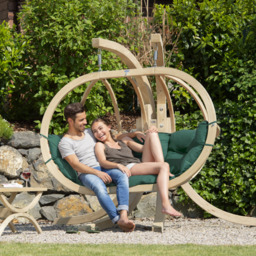 Rackhams Globo Royal Double Hanging Egg Chair Set - Weatherproof Anthracite Grey - thumbnail 4