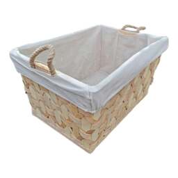 Rackhams Rope Handle Wooden Weave Lined Storage Basket - thumbnail 5