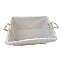 Rackhams Rope Handle Wooden Weave Lined Storage Basket - thumbnail 3