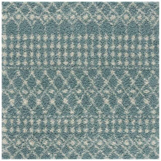 Rackhams Moroccan Duck Egg Blue Shaggy Rug - 1050 - 120X120 cm - image 1