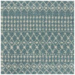 Rackhams Moroccan Duck Egg Blue Shaggy Rug - 1050 - 120X120 cm - thumbnail 1