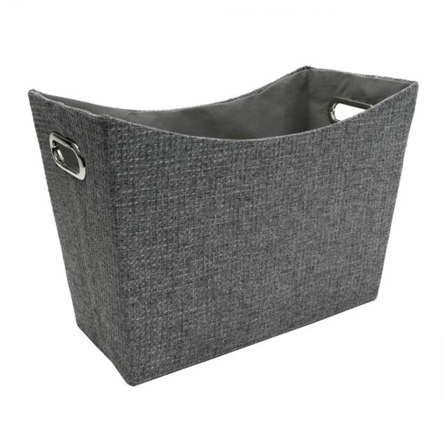 Rackhams Chroma Fabric Magazine Storage Holder for Living Room Organisation, Grey - image 1