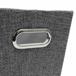 Rackhams Chroma Fabric Magazine Storage Holder for Living Room Organisation, Grey - thumbnail 3