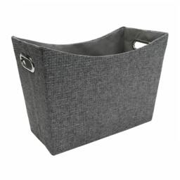Rackhams Chroma Fabric Magazine Storage Holder for Living Room Organisation, Grey - thumbnail 1
