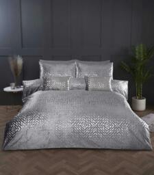 Rackhams Bellagio Duvet Cover Set - Silver - King - thumbnail 1