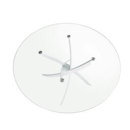 Rackhams Round tempered glass and white steel dining table 1138 - Ø110 x 75 - thumbnail 5
