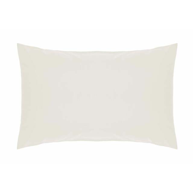 Rackhams Cotton Peracle Plain Pillowcase - Ivory - 76cm x 51cm - Ivory - 100% Cotton - image 1