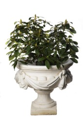 Rackhams Large White/cream Draped Georgian Style Vase Planter Urn