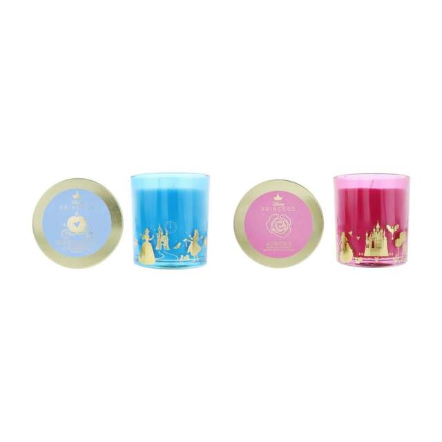 Rackhams Princess Scented Candle Gift Set 2×213g - Briar Rose & Vanilla, Crystal Gardenia & Pumpkin - Candle - No - 213g