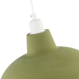 Rackhams Industrial Retro Designed Matte Olive Curved Metal Pendant Light Shade - thumbnail 3