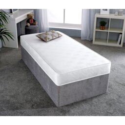 Rackhams Daisy Dual-Sided Sprung Mattress - 18cm Deep Breathable Damask Fabric - White - 1 - 3ft Single Mattress (90cm x 190cm) - thumbnail 4