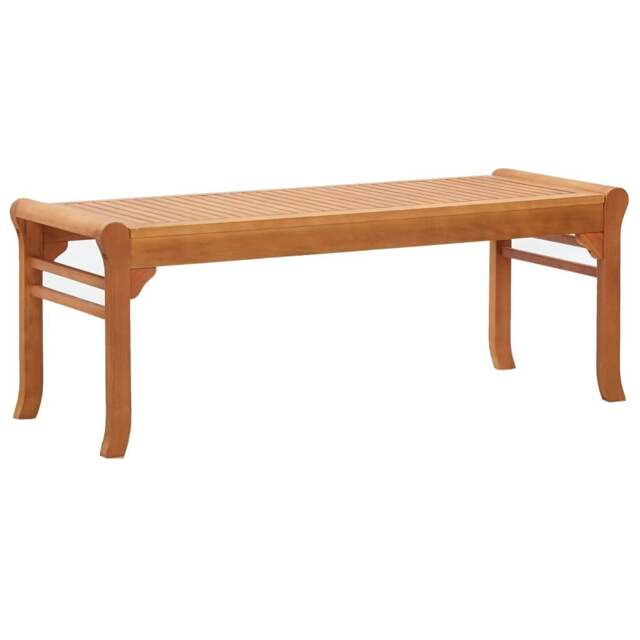 Rackhams 2-Seater Garden Bench 120 cm  Solid Eucalyptus Wood - Brown - Solid eucalyptus wood with natural oil finish