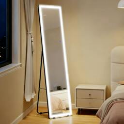 Rackhams LED Lighted Full Length Mirror, Floor Standing or Wall Mount Bedroom - thumbnail 1
