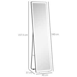 Rackhams LED Lighted Full Length Mirror, Floor Standing or Wall Mount Bedroom - thumbnail 4