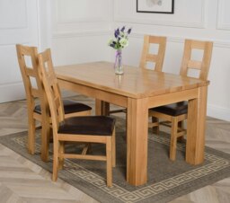Rackhams Dakota Medium Oak Dining Table with Yale Oak Chairs - Natural Oak - 6 chairs - thumbnail 3
