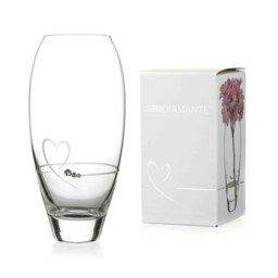 Rackhams Petit Heart Bud Vase Adorned with Crystals by Swarovski® - 18cm - Made From Premium Lead Free Crystal Glass - thumbnail 2