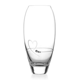 Rackhams Petit Heart Bud Vase Adorned with Crystals by Swarovski® - 18cm - Made From Premium Lead Free Crystal Glass