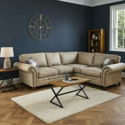 Rackhams Oakland Marble Leather 4 Seater Corner Sofa - Left Hand Facing - thumbnail 2