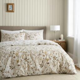 Rackhams Isadora Floral Reversible Duvet Cover Set - Natural - Double - thumbnail 1
