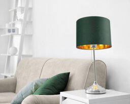 "Rackhams Contemporary Green Cotton 10"" Table/Pendant Lamp Shade with Shiny Copper Inner" - thumbnail 5